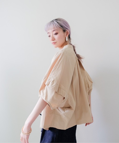 DOLLUPOOPS(ドールアップウップス)の「Dolman Tuck Blouson(ドルマンタックブルゾン)(ブルゾン・レディース・ブラック/ベージュ/オフホワイト・FREE)」の7枚目の写真