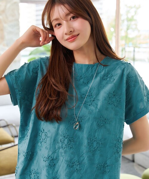 Tiaclasse(ティアクラッセ)の「スカラップレースコンビトップス(Tシャツ/カットソー・レディース・オフホワイト/グリーン/ブラック/パープル・L/M)」の22枚目の写真