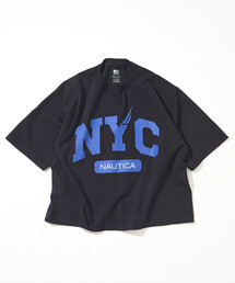 NAUTICA/ノーティカ Made in U.S.A ヘビーウェイト オーバーサイズ クルーネック プリントTシャツ type 2
