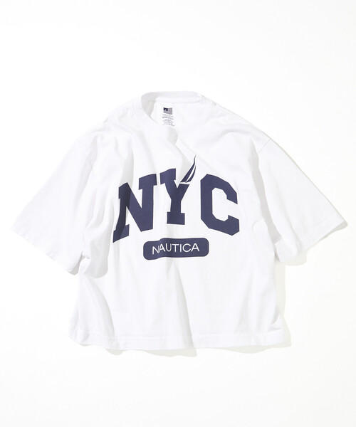 NAUTICA(ノーティカ)の「NAUTICA/ノーティカ Made in U.S.A ヘビーウェイト オーバーサイズ クルーネック プリントTシャツ type 2(Tシャツ/カットソー・メンズ・ネイビー/ホワイト・LARGE/MEDIUM/X-LARGE/XX-LARGE)」の3枚目の写真