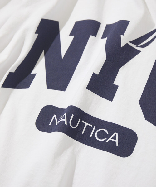 NAUTICA(ノーティカ)の「NAUTICA/ノーティカ Made in U.S.A ヘビーウェイト オーバーサイズ クルーネック プリントTシャツ type 2(Tシャツ/カットソー・メンズ・ネイビー/ホワイト・LARGE/MEDIUM/X-LARGE/XX-LARGE)」の4枚目の写真