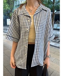 【UNISEX】ギンガムチェックバンダナ付きスリーピングシャツ