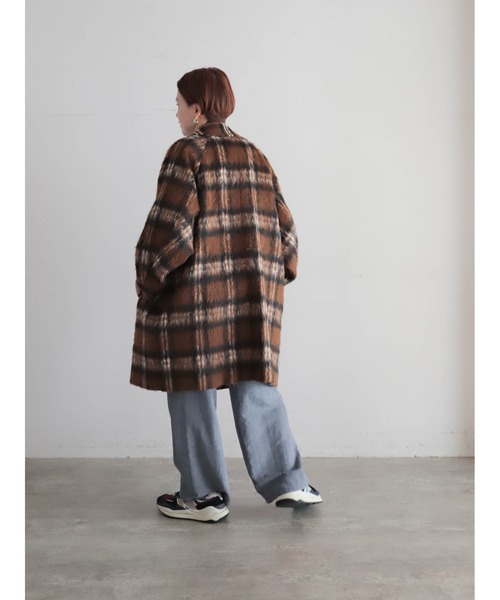 予約】シャギーチェック ダブルコート | NOMBRE IMPAIR