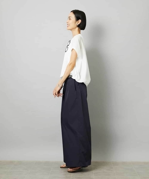 MICHEL KLEIN（ミッシェル・クラン）の「[ドライタッチ]ワッフルバルーンプルオーバー（Tシャツ/カットソー・レディース・ベージュ/ホワイト/ブラック・38）」の9枚目の写真