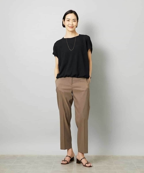 MICHEL KLEIN（ミッシェル・クラン）の「[ドライタッチ]ワッフルバルーンプルオーバー（Tシャツ/カットソー・レディース・ベージュ/ホワイト/ブラック・38）」の17枚目の写真