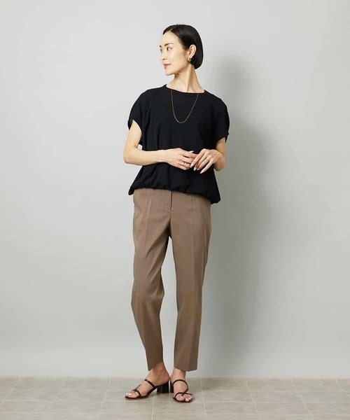 MICHEL KLEIN（ミッシェル・クラン）の「[ドライタッチ]ワッフルバルーンプルオーバー（Tシャツ/カットソー・レディース・ベージュ/ホワイト/ブラック・38）」の18枚目の写真