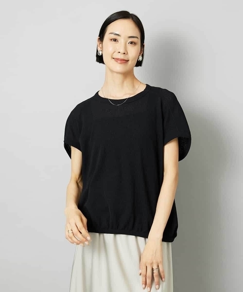 MICHEL KLEIN（ミッシェル・クラン）の「[ドライタッチ]ワッフルバルーンプルオーバー（Tシャツ/カットソー・レディース・ベージュ/ホワイト/ブラック・38）」の20枚目の写真