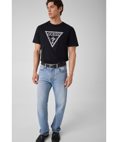 Guess(ゲス)の「TRIANGLE Leaves Embroidery Tee Tシャツ 半袖 ロゴTシャツ(Tシャツ/カットソー・メンズ・ブラック/ホワイト・X-LARGE/SMALL/LARGE/MEDIUM)」の8枚目の写真