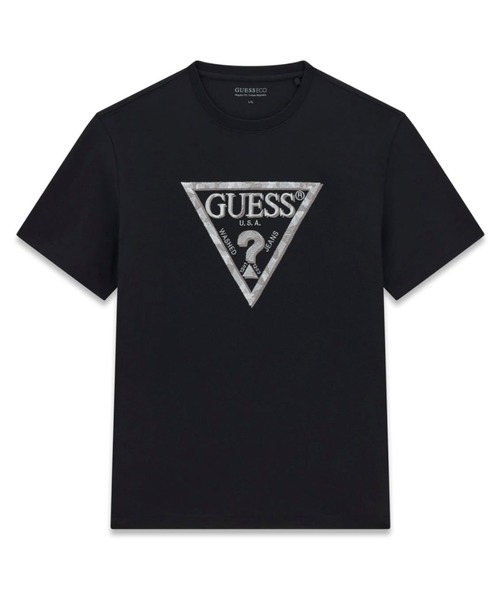 Guess(ゲス)の「TRIANGLE Leaves Embroidery Tee Tシャツ 半袖 ロゴTシャツ(Tシャツ/カットソー・メンズ・ブラック/ホワイト・X-LARGE/SMALL/LARGE/MEDIUM)」の10枚目の写真