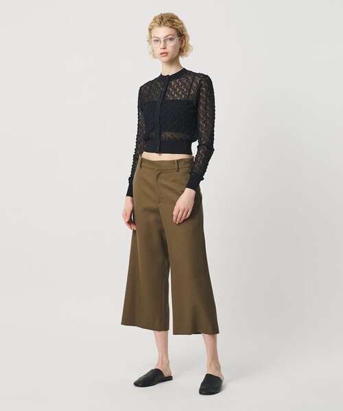 H BEAUTY&YOUTH UNITED ARROWS(エイチビューティーアンドユースユナイテッドアローズ)の「<H>ギャバクロス クロップドパンツ(その他パンツ・レディース・モカ/ブラック・S/M)」の4枚目の写真