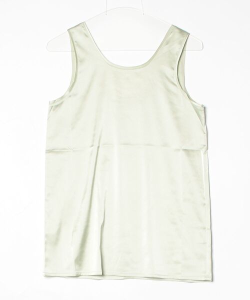 anuke（アンヌーク）の「Satin Uneck Tops 62610405（Tシャツ/カットソー・メンズ・ライトグリーン/ブラック/グレイッシュベージュ・FREE）」の3枚目の写真