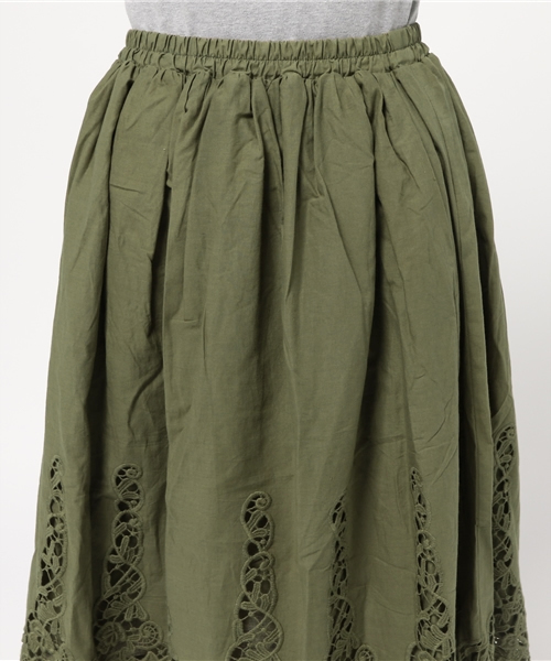 earth music&ecology（アースミュージックアンドエコロジー）の「【2016Summer】ケミカルレース使いスカート（スカート・レディース・ネイビー/カーキ/オフホワイト・FREE）」の7枚目の写真