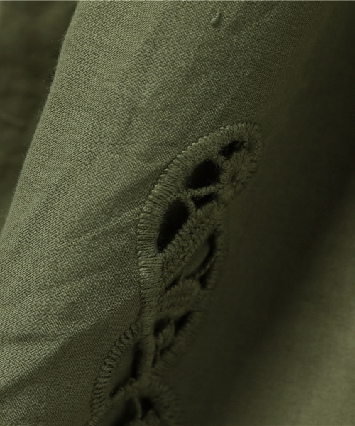 earth music&ecology（アースミュージックアンドエコロジー）の「【2016Summer】ケミカルレース使いスカート（スカート・レディース・ネイビー/カーキ/オフホワイト・FREE）」の9枚目の写真