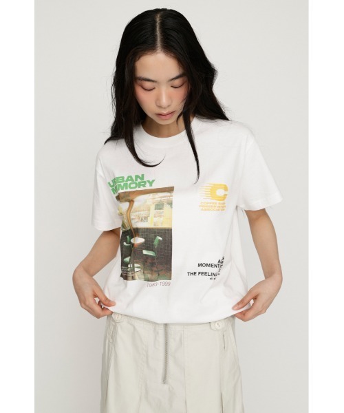 SLY（スライ）の「PHOTO LOGO T/SH フォトロゴTシャツ 夏服 秋服（Tシャツ/カットソー・レディース・ホワイト/ライトブルー/ブラウン/ネイビー・FREE）」の21枚目の写真
