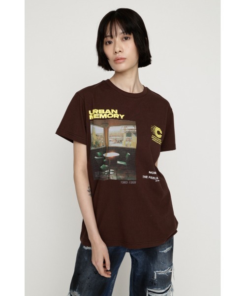 SLY（スライ）の「PHOTO LOGO T/SH フォトロゴTシャツ 夏服 秋服（Tシャツ/カットソー・レディース・ホワイト/ライトブルー/ブラウン/ネイビー・FREE）」の7枚目の写真