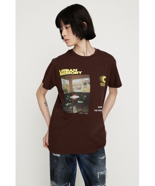 SLY（スライ）の「PHOTO LOGO T/SH フォトロゴTシャツ 夏服 秋服（Tシャツ/カットソー・レディース・ホワイト/ライトブルー/ブラウン/ネイビー・FREE）」の9枚目の写真
