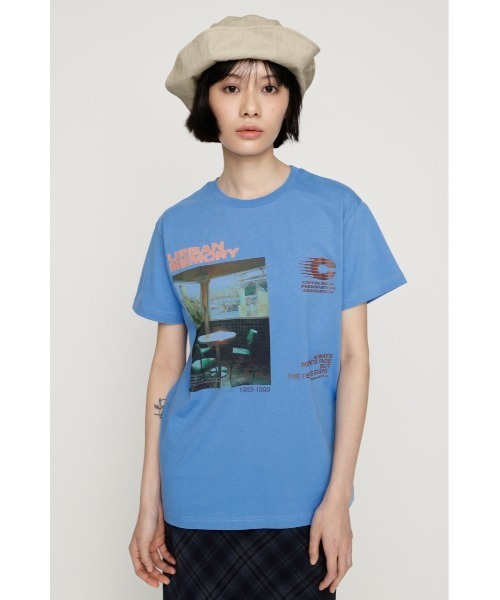 SLY（スライ）の「PHOTO LOGO T/SH フォトロゴTシャツ 夏服 秋服（Tシャツ/カットソー・レディース・ホワイト/ライトブルー/ブラウン/ネイビー・FREE）」の13枚目の写真