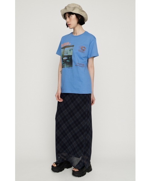 SLY（スライ）の「PHOTO LOGO T/SH フォトロゴTシャツ 夏服 秋服（Tシャツ/カットソー・レディース・ホワイト/ライトブルー/ブラウン/ネイビー・FREE）」の14枚目の写真