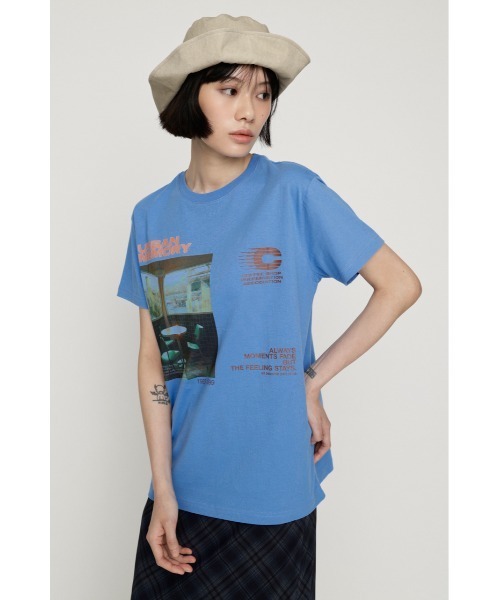 SLY（スライ）の「PHOTO LOGO T/SH フォトロゴTシャツ 夏服 秋服（Tシャツ/カットソー・レディース・ホワイト/ライトブルー/ブラウン/ネイビー・FREE）」の16枚目の写真