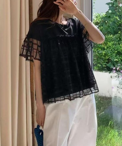 semplice(センプリチェ)の「Tシャツ【韓国ファッション】(Tシャツ/カットソー・レディース・グレー/ホワイト/ブラック・F)」の13枚目の写真