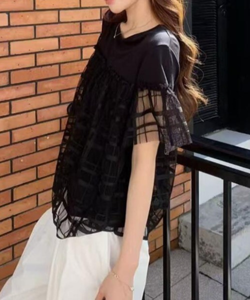 semplice(センプリチェ)の「Tシャツ【韓国ファッション】(Tシャツ/カットソー・レディース・グレー/ホワイト/ブラック・F)」の14枚目の写真