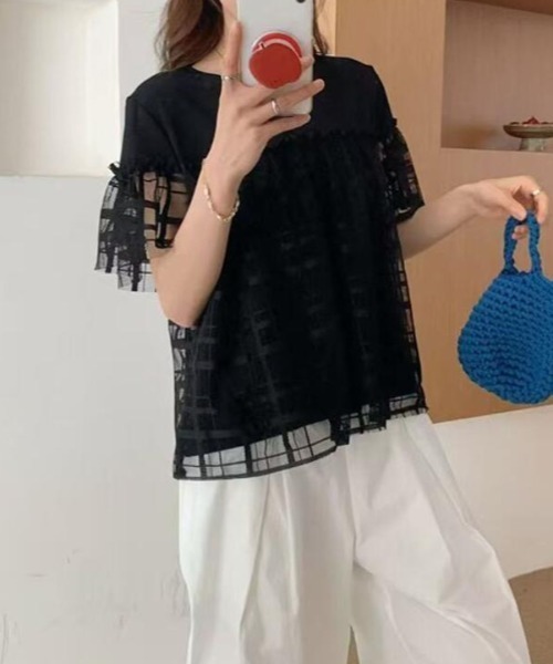 semplice(センプリチェ)の「Tシャツ【韓国ファッション】(Tシャツ/カットソー・レディース・グレー/ホワイト/ブラック・F)」の15枚目の写真