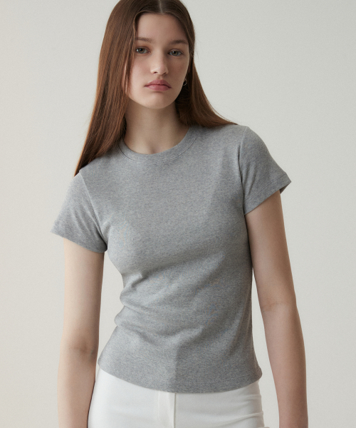 SUARE WOMEN(スアレウーマン)の「(ウィメンズ)エッセンシャルスリムTシャツ - 6カラー(Tシャツ/カットソー・レディース・ホワイト/ブラック/ネイビー/カーキ/ミックスグレー/ブルー・SMALL/MEDIUM)」の12枚目の写真