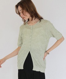 【CLEIO】リンクルシアー ボタンカーディガン WRINKLE SHEER BUTTON