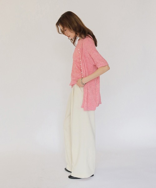 CLEIO(クレイオ)の「【CLEIO】リンクルシアー ボタンカーディガン WRINKLE SHEER BUTTON(Tシャツ/カットソー・レディース・チャコールグレー/ライトグリーン/アイボリー/レッド/ベージュ・FREE)」の20枚目の写真
