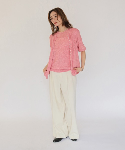 CLEIO(クレイオ)の「【CLEIO】リンクルシアー ボタンカーディガン WRINKLE SHEER BUTTON(Tシャツ/カットソー・レディース・チャコールグレー/ライトグリーン/アイボリー/レッド/ベージュ・FREE)」の19枚目の写真
