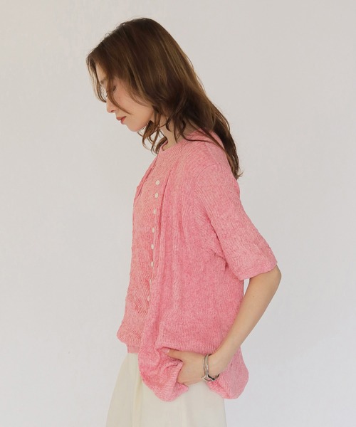 CLEIO(クレイオ)の「【CLEIO】リンクルシアー ボタンカーディガン WRINKLE SHEER BUTTON(Tシャツ/カットソー・レディース・チャコールグレー/ライトグリーン/アイボリー/レッド/ベージュ・FREE)」の21枚目の写真