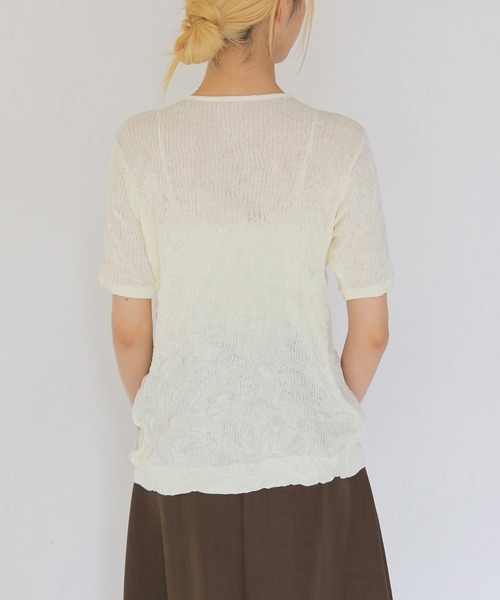 CLEIO(クレイオ)の「【CLEIO】リンクルシアー ボタンカーディガン WRINKLE SHEER BUTTON(Tシャツ/カットソー・レディース・チャコールグレー/ライトグリーン/アイボリー/レッド/ベージュ・FREE)」の10枚目の写真