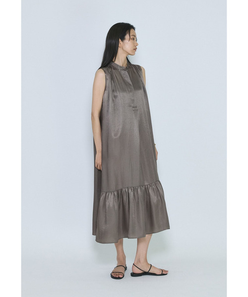 1er Arrondissement(プルミエアロンディスモン)の「ライトビンテージサテンギャザーワンピース(ドレス・レディース・モカ/ブラック系その他3・36/38)」の1枚目の写真