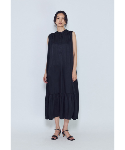 1er Arrondissement(プルミエアロンディスモン)の「ライトビンテージサテンギャザーワンピース(ドレス・レディース・モカ/ブラック系その他3・36/38)」の4枚目の写真