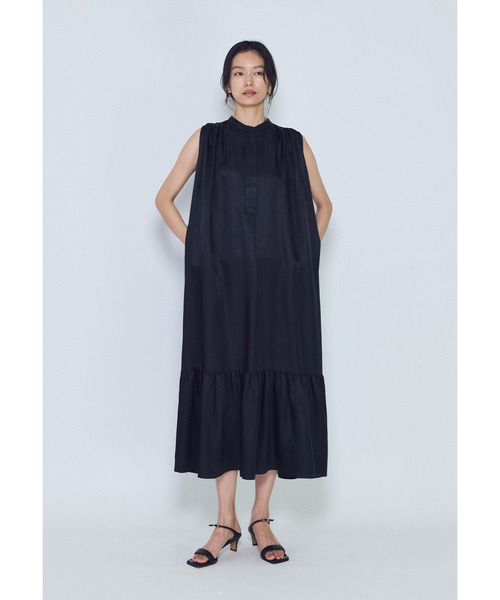 1er Arrondissement(プルミエアロンディスモン)の「ライトビンテージサテンギャザーワンピース(ドレス・レディース・モカ/ブラック系その他3・36/38)」の5枚目の写真