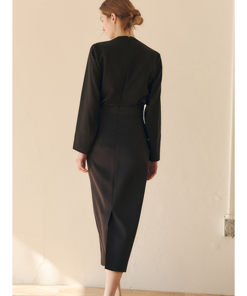 LETQSTUDIO(レチケットスタジオ)の「モックネックスカーフブラウス、ブラック(シャツ/ブラウス・レディース・その他・SMALL/MEDIUM)」の3枚目の写真