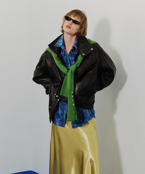 MAISON SPECIAL(メゾンスペシャル)の「【2026Autumn PRE-ORDER】Sheep Leather Swing Top Blouson/SHEEP LEATHERスイングトップブルゾン(ブルゾン・レディース・ブラウン/ブラック・36/38)」の1枚目の写真