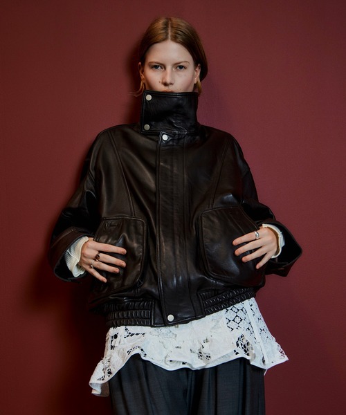 MAISON SPECIAL(メゾンスペシャル)の「【2026Autumn PRE-ORDER】Sheep Leather Swing Top Blouson/SHEEP LEATHERスイングトップブルゾン(ブルゾン・レディース・ブラウン/ブラック・36/38)」の16枚目の写真