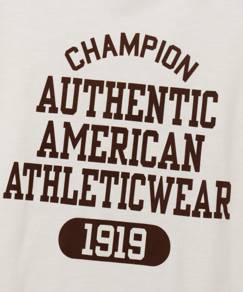 FREAK'S STORE(フリークスストア)の「Champion/チャンピオン COLLEGE LOGO SHORT SLEEVE T-SHIRT/カレッジロゴ 半袖Tシャツ(Tシャツ/カットソー・レディース・グレー/ブラック/オフホワイト・MEDIUM)」の5枚目の写真