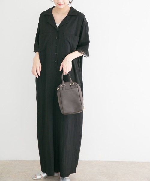 ITEMS URBANRESEARCH(アイテムズ アーバンリサーチ)の「レースドッキングオールインワン(サロペット/オーバーオール・レディース・ブラック/ブラウン系その他・FREE)」の8枚目の写真