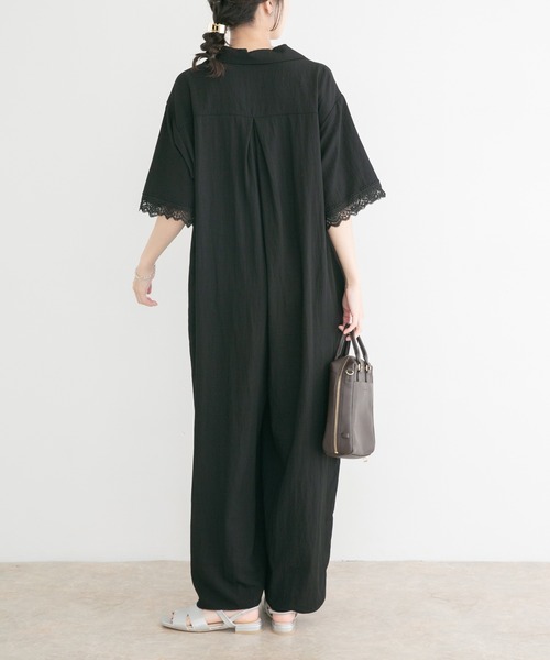 ITEMS URBANRESEARCH(アイテムズ アーバンリサーチ)の「レースドッキングオールインワン(サロペット/オーバーオール・レディース・ブラック/ブラウン系その他・FREE)」の9枚目の写真