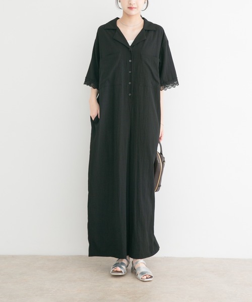 ITEMS URBANRESEARCH(アイテムズ アーバンリサーチ)の「レースドッキングオールインワン(サロペット/オーバーオール・レディース・ブラック/ブラウン系その他・FREE)」の10枚目の写真