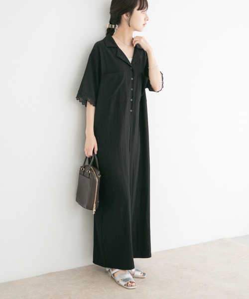 ITEMS URBANRESEARCH(アイテムズ アーバンリサーチ)の「レースドッキングオールインワン(サロペット/オーバーオール・レディース・ブラック/ブラウン系その他・FREE)」の12枚目の写真