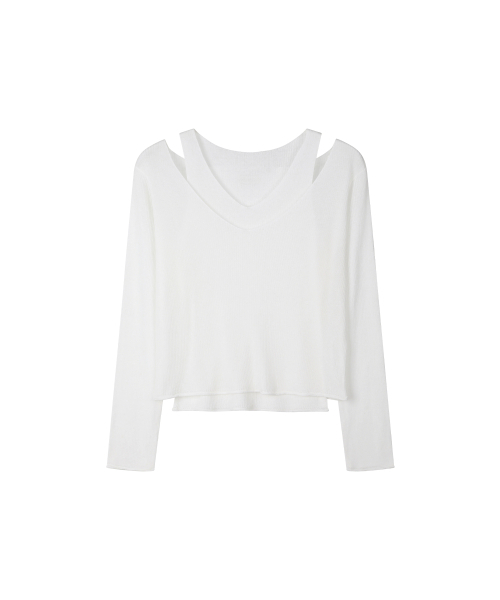 SECONDMONO（セカンドモノローグ）の「V Neck Layered Knit Set [IVORY]_SEWKT011IVORY（ニット/セーター・レディース・その他・FREE）」の5枚目の写真