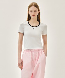 W DEEP NECK RINGER TEE