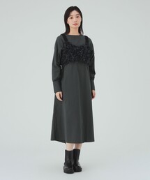 チュール ニット キャミソール × ワンピース（セットアイテム）