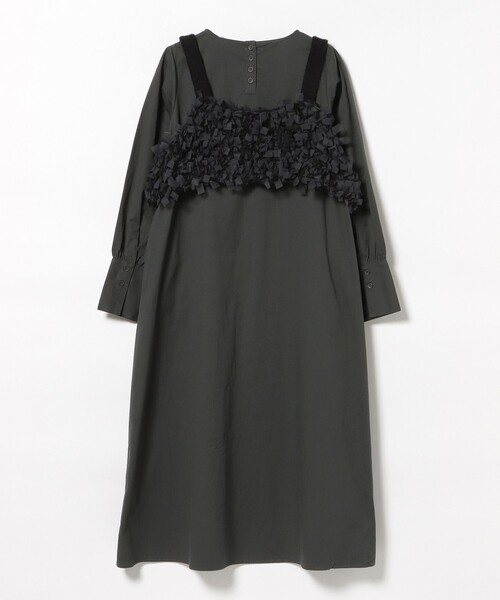 BEAMS HEART(ビームスハート)の「チュール ニット キャミソール × ワンピース(セットアイテム)(ワンピース・レディース・チャコールグレー/ホワイト系その他5/ブラウン系その他・FREE)」の9枚目の写真