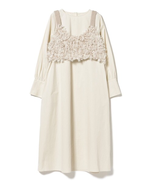 BEAMS HEART(ビームスハート)の「チュール ニット キャミソール × ワンピース(セットアイテム)(ワンピース・レディース・チャコールグレー/ホワイト系その他5/ブラウン系その他・FREE)」の11枚目の写真
