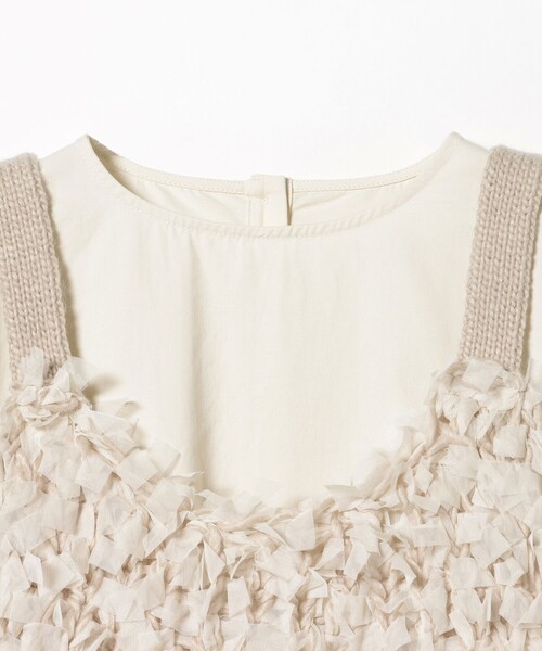 BEAMS HEART(ビームスハート)の「チュール ニット キャミソール × ワンピース(セットアイテム)(ワンピース・レディース・チャコールグレー/ホワイト系その他5/ブラウン系その他・FREE)」の12枚目の写真