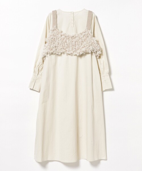 BEAMS HEART(ビームスハート)の「チュール ニット キャミソール × ワンピース(セットアイテム)(ワンピース・レディース・チャコールグレー/ホワイト系その他5/ブラウン系その他・FREE)」の15枚目の写真